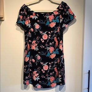 Off the shoulder floral mini dress